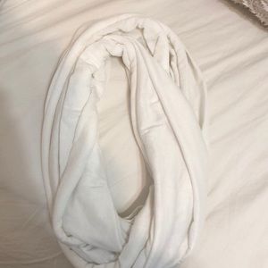 A white cotton infinity scarf